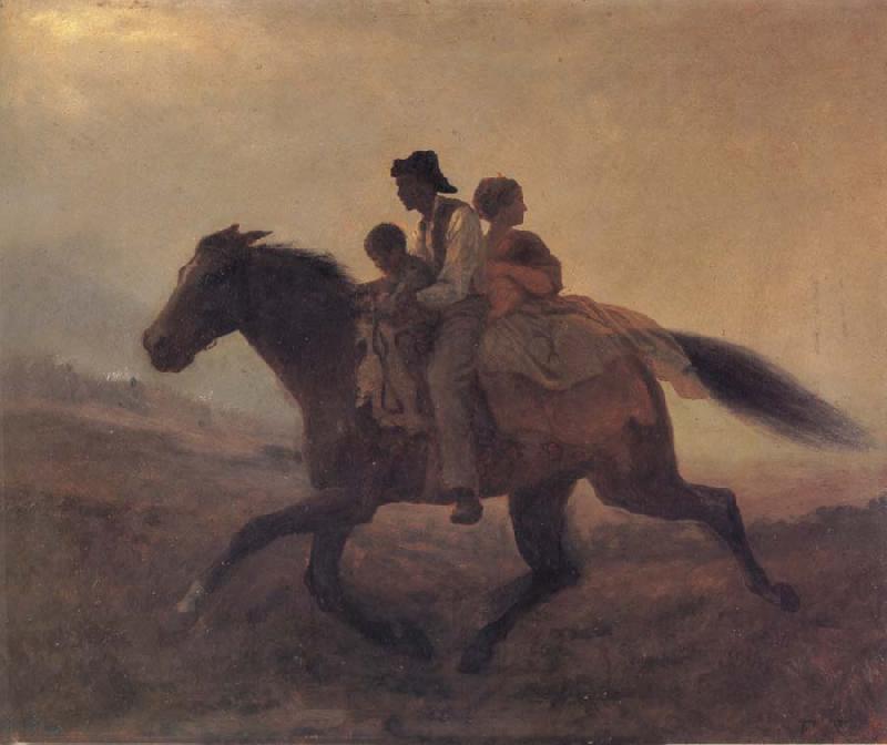 Eastman Johnson A Ride for Liberty-The Fugitive Slaves oil painting picture